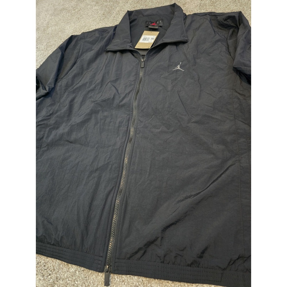 Nike Air Jordan Nylon Windbreaker Jacket Black Fv7299-010 - Men's Size 2XL NWT - Picture 7 of 16